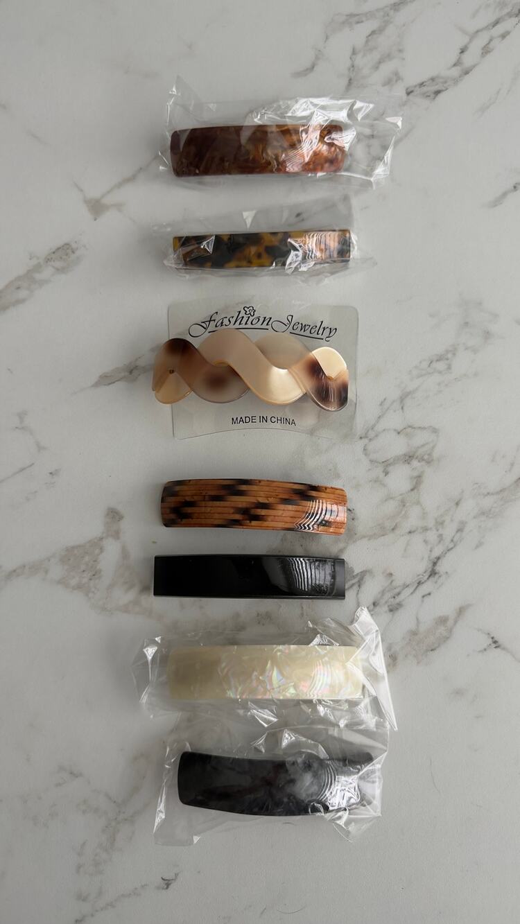 16 Pack Acrylic Hair Clips French Style Barrettes